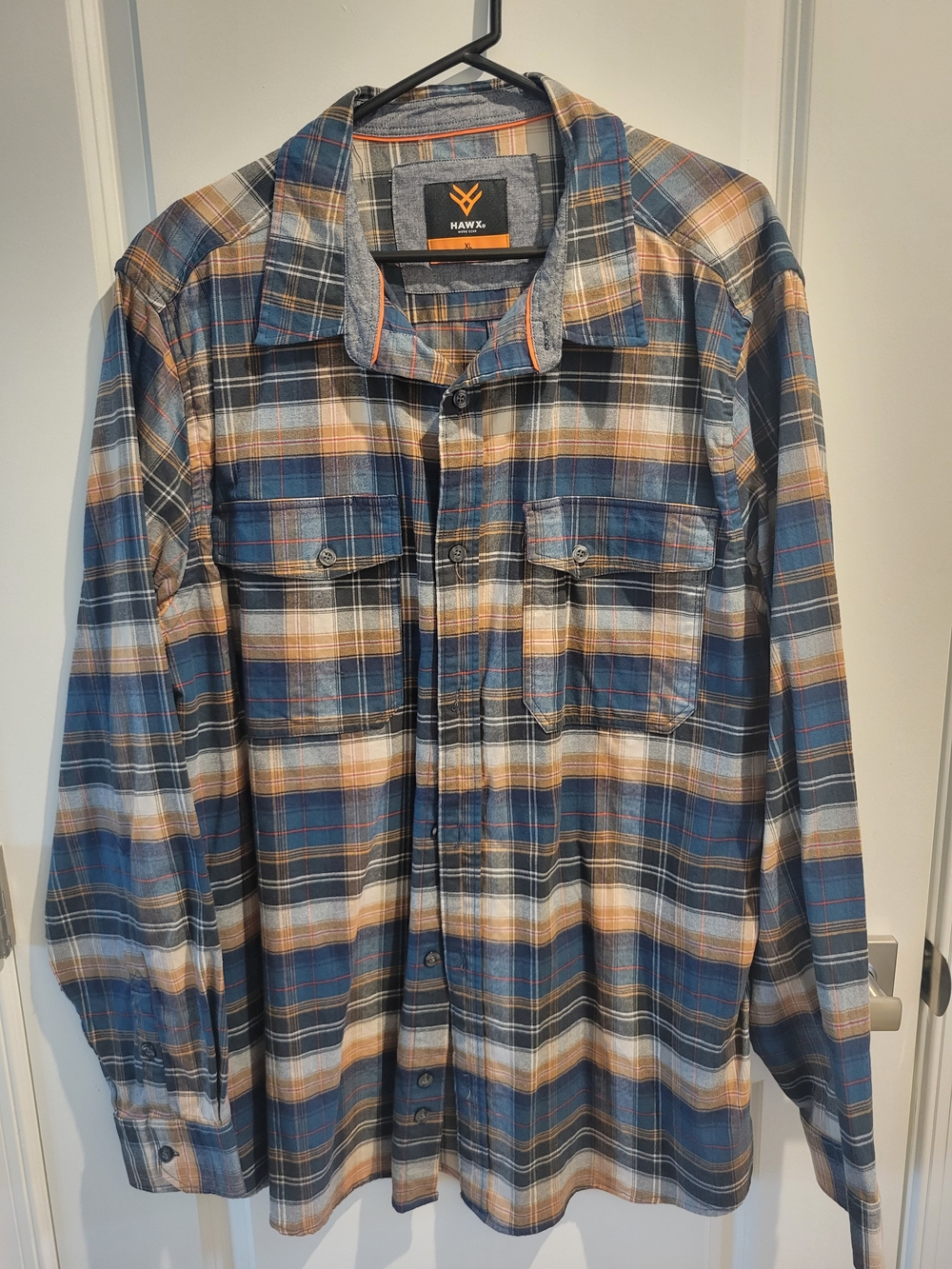 Hawx Men's Lineman Plaid Stretch Flannel Long Sleeve Work Shirt